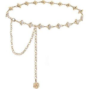 Chain Belt for Women Rhinestone Crystal Waist Belts for Dress Gift